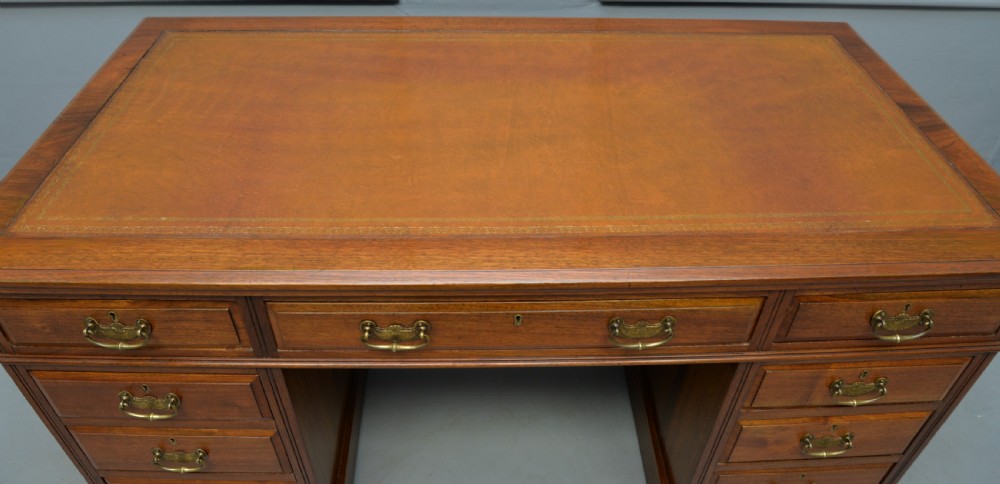 Victorian Walnut Pedestal Desk View XIV