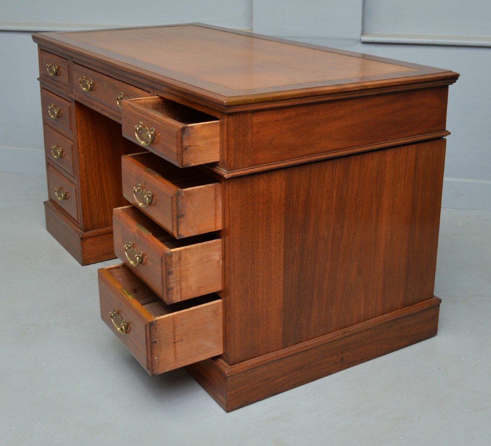 Victorian Walnut Pedestal Desk View XV