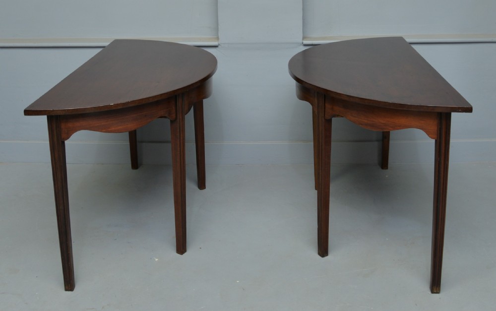 Pair Of Georgian Mahogany Demi-Lune Console Tables View VI