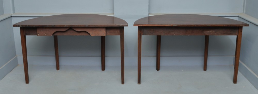 Pair Of Georgian Mahogany Demi-Lune Console Tables View IX