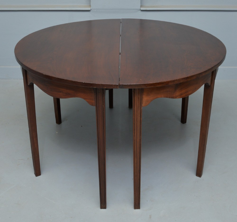 Pair Of Georgian Mahogany Demi-Lune Console Tables View X