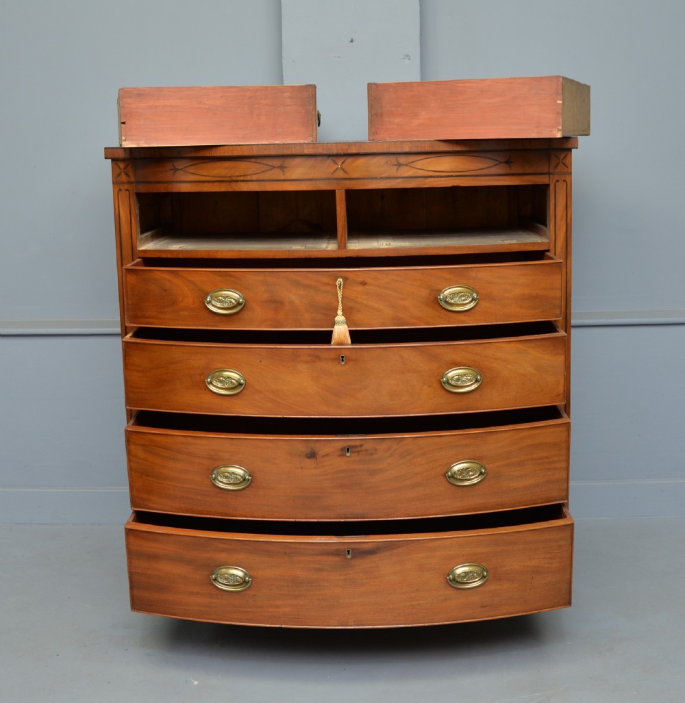 Elegant Regency Mahogany Bow-Front Chest Of Drawers View V