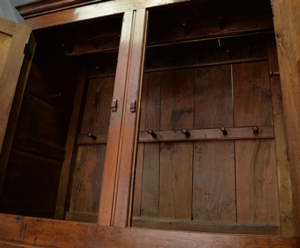 Charming 18th Century Oak Two Part Livery Cupboard / Wardrobe  View VI