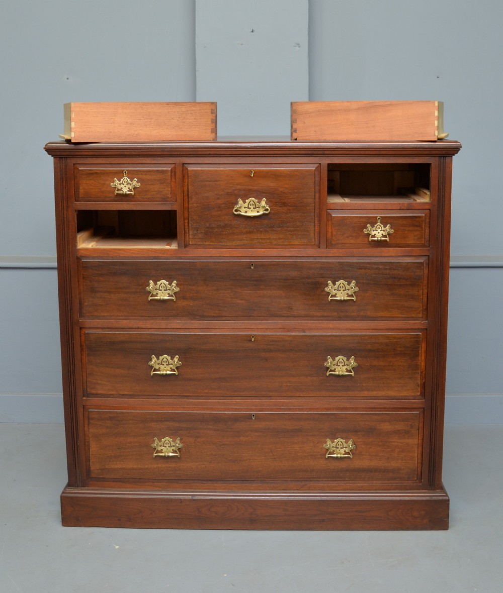 Handsome Large Edwardian Walnut Chest Of Drawers  View VI