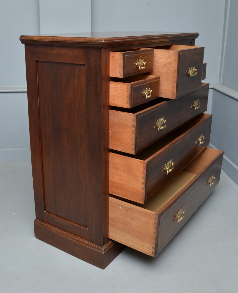 Handsome Large Edwardian Walnut Chest Of Drawers  View VII