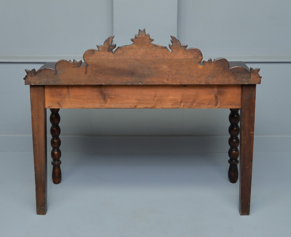 Victorian Carved Oak Grape-Vine Console Table View IX