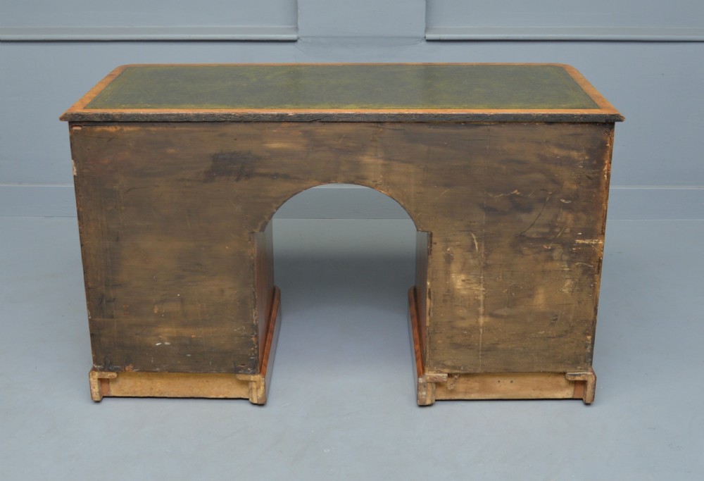 Victorian Satinwood Pedestal Desk View IX