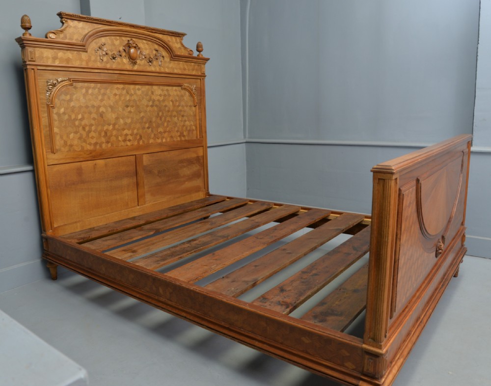 French Walnut Parquetry Double Bed View XI