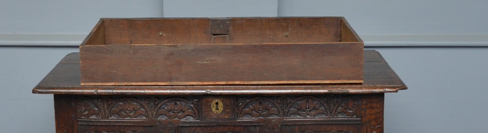 17th Century Carved Oak Mule Chest  View VII