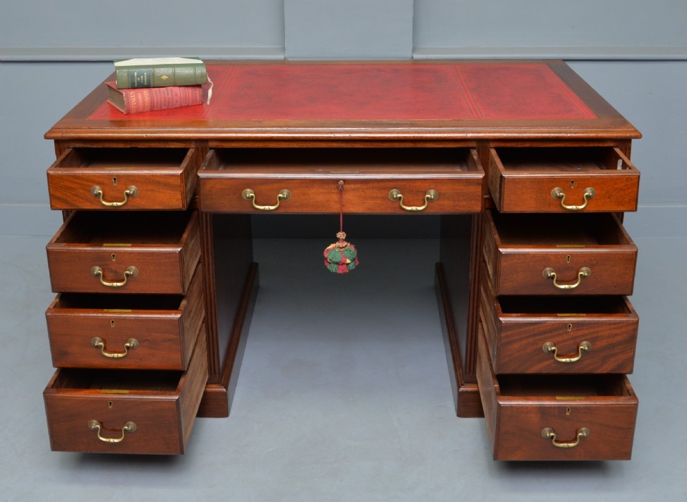 Victorian Mahogany Pedestal Desk View II