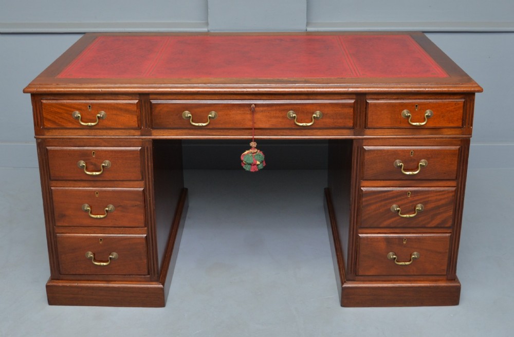Victorian Mahogany Pedestal Desk View III