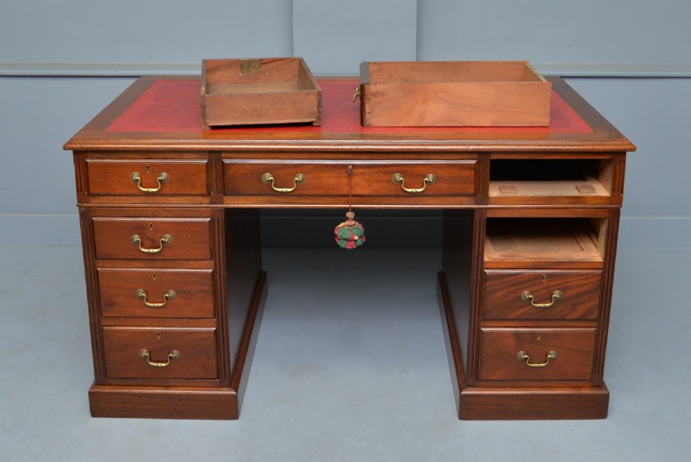 Victorian Mahogany Pedestal Desk View IV