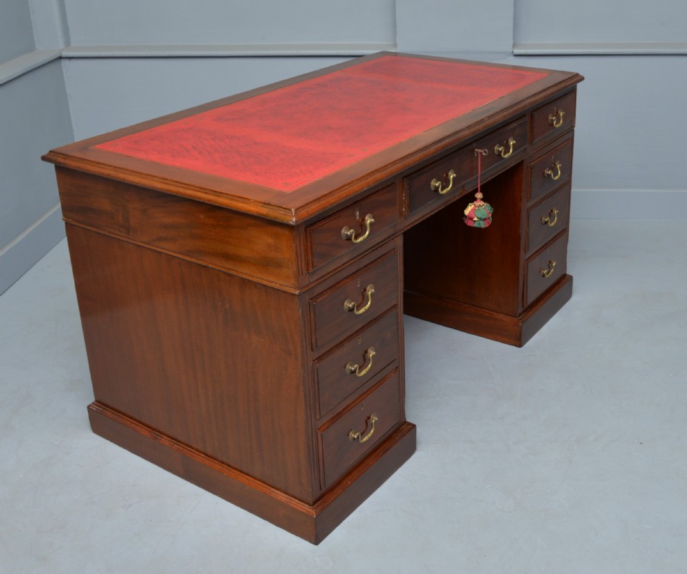 Victorian Mahogany Pedestal Desk View VI