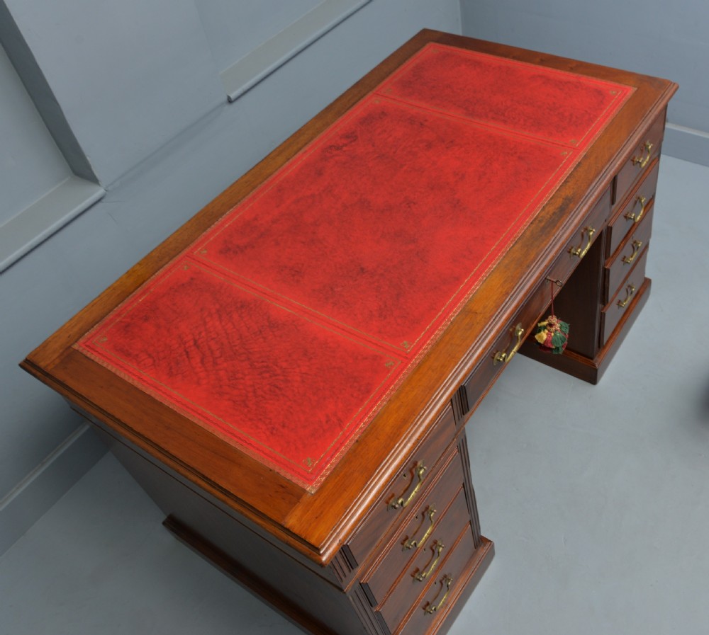 Victorian Mahogany Pedestal Desk View VII