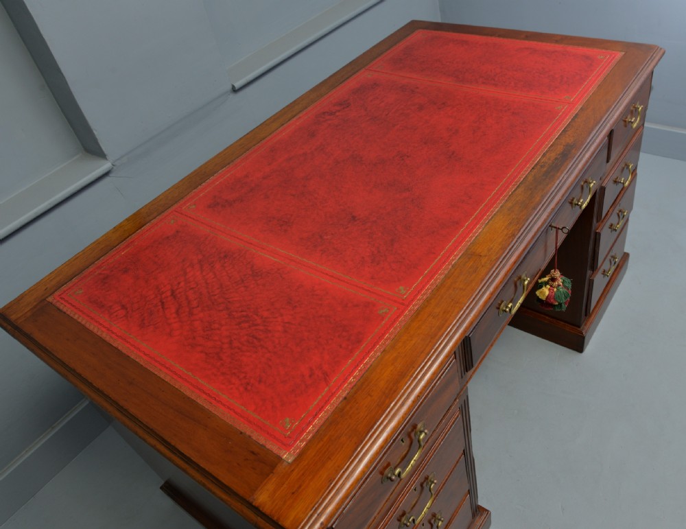 Victorian Mahogany Pedestal Desk View IX