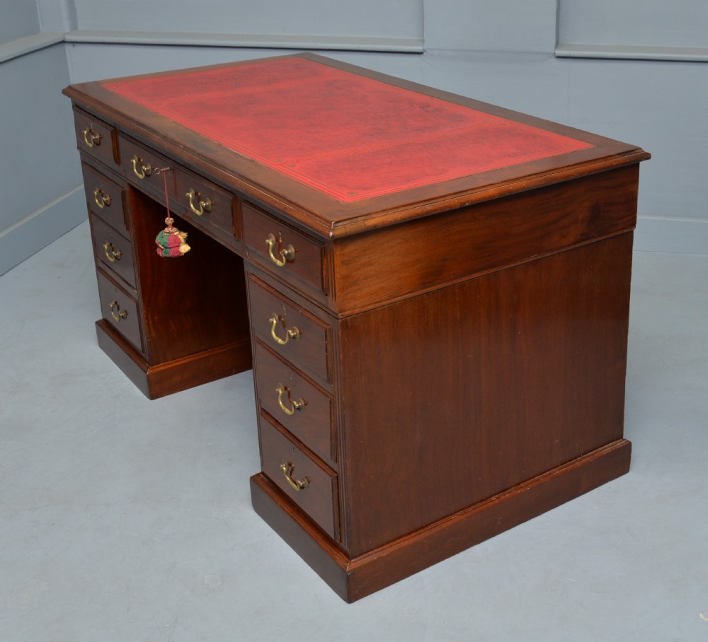 Victorian Mahogany Pedestal Desk View X