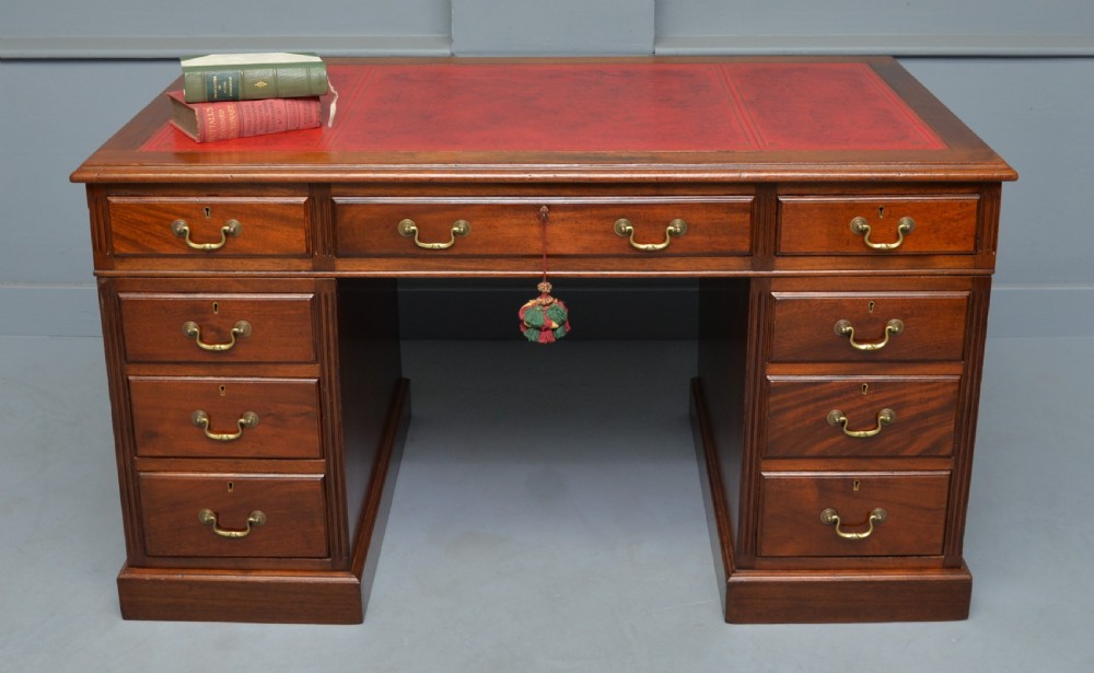 Victorian Mahogany Pedestal Desk View XI