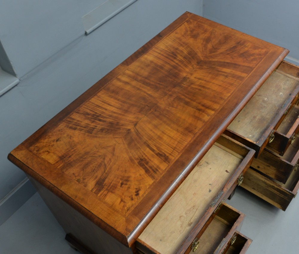 Georgian Figured Walnut Kneehole-Desk View VII