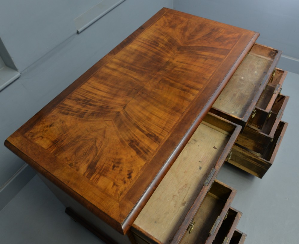Georgian Figured Walnut Kneehole-Desk View IX