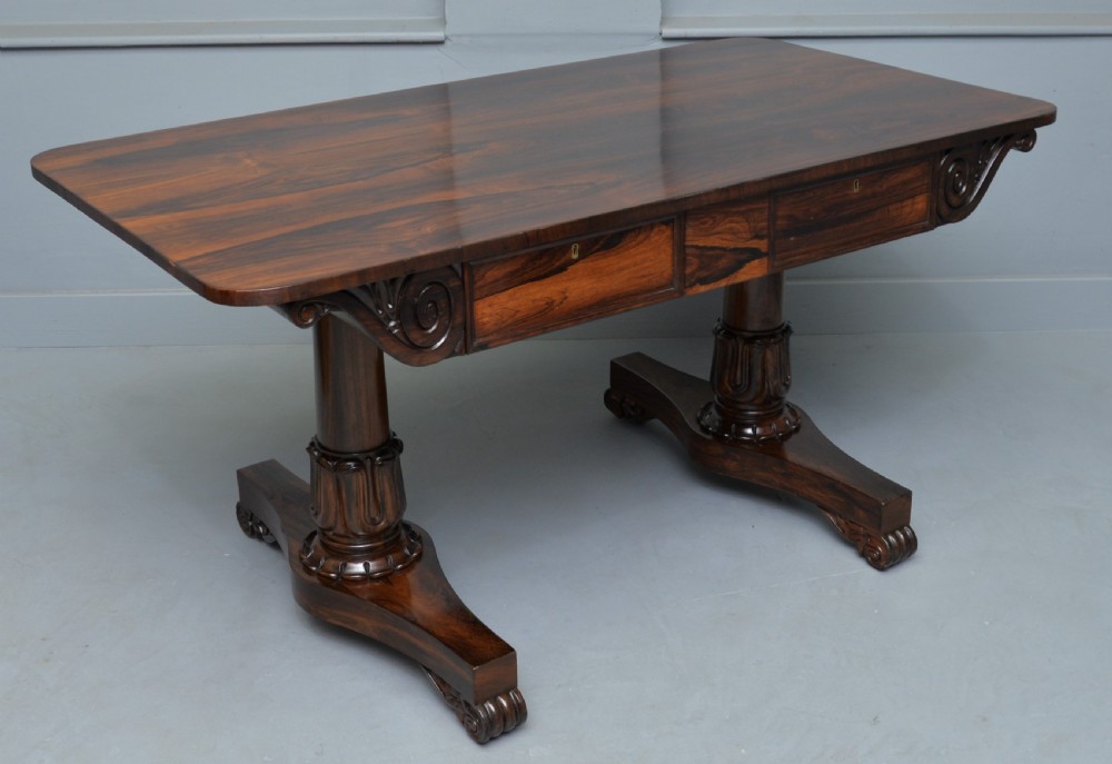 William IV Rosewood Library / Writing Table View XIII