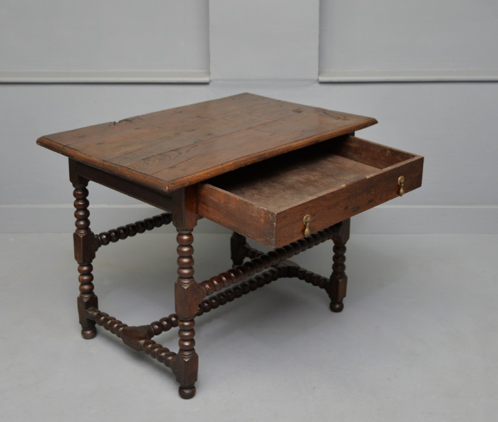 17th Century Bobbin Turned Oak Side Table View III