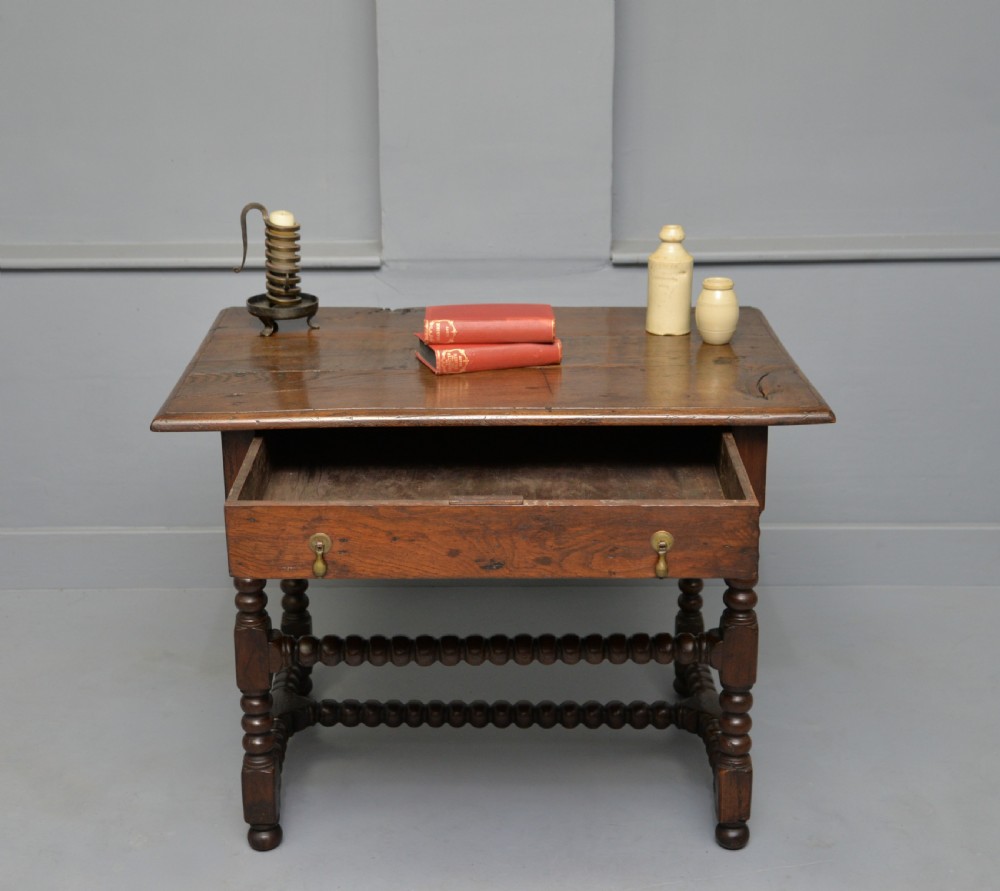 17th Century Bobbin Turned Oak Side Table View VIII