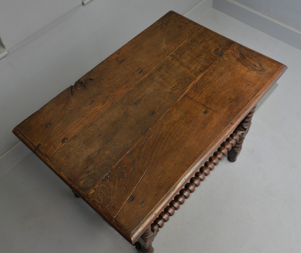 17th Century Bobbin Turned Oak Side Table View X