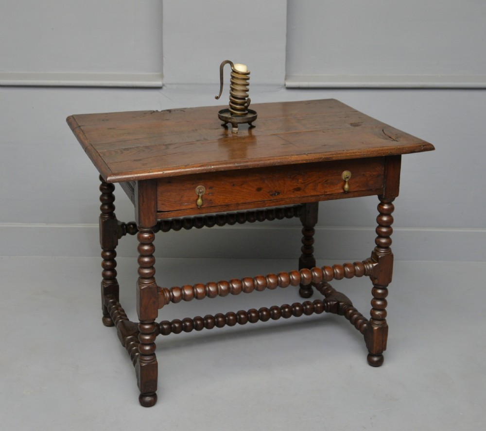 17th Century Bobbin Turned Oak Side Table View XII