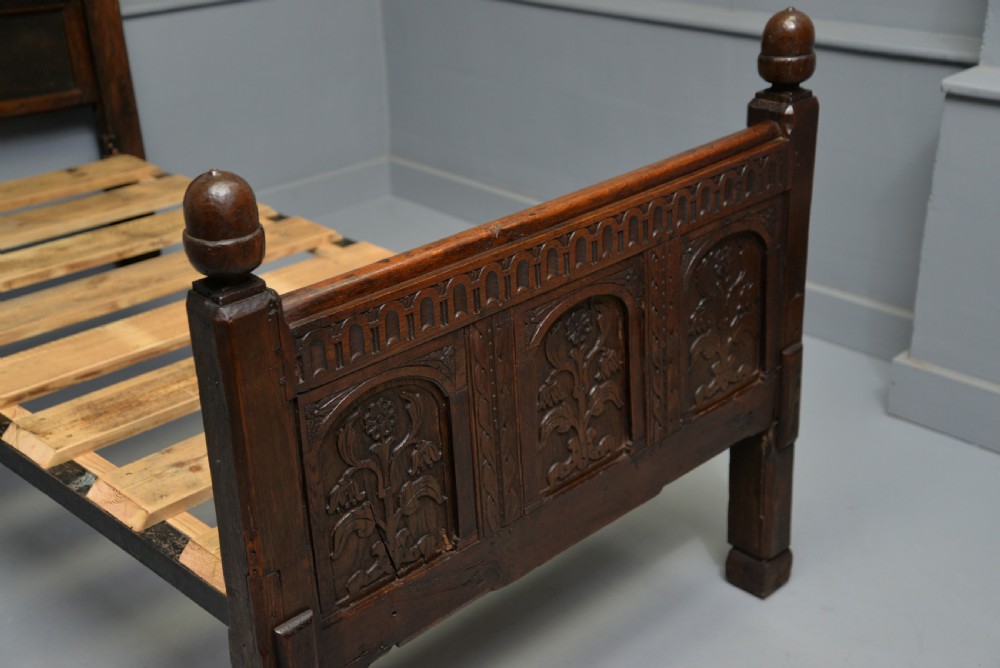 17th Century And Later Carved Oak Single Bed View IV