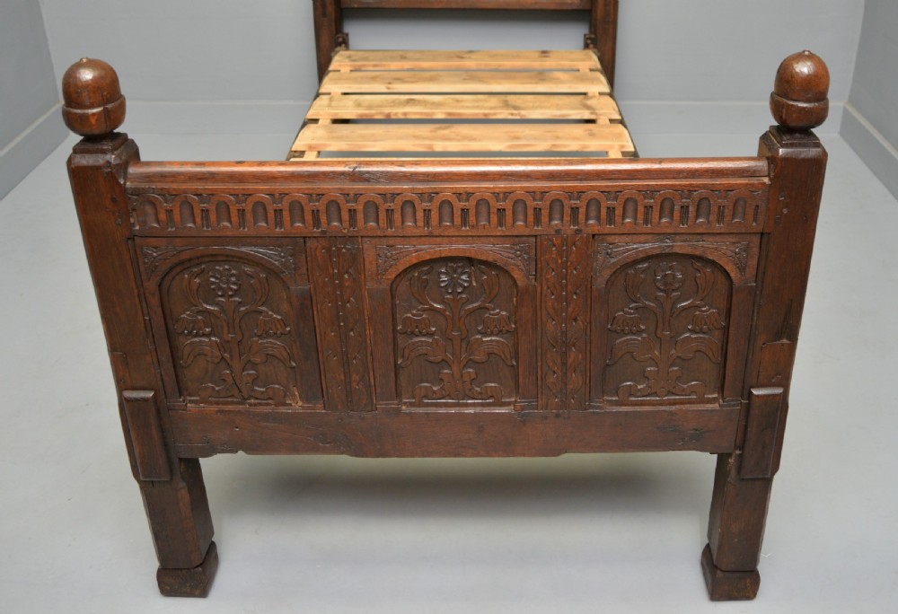 17th Century And Later Carved Oak Single Bed View V