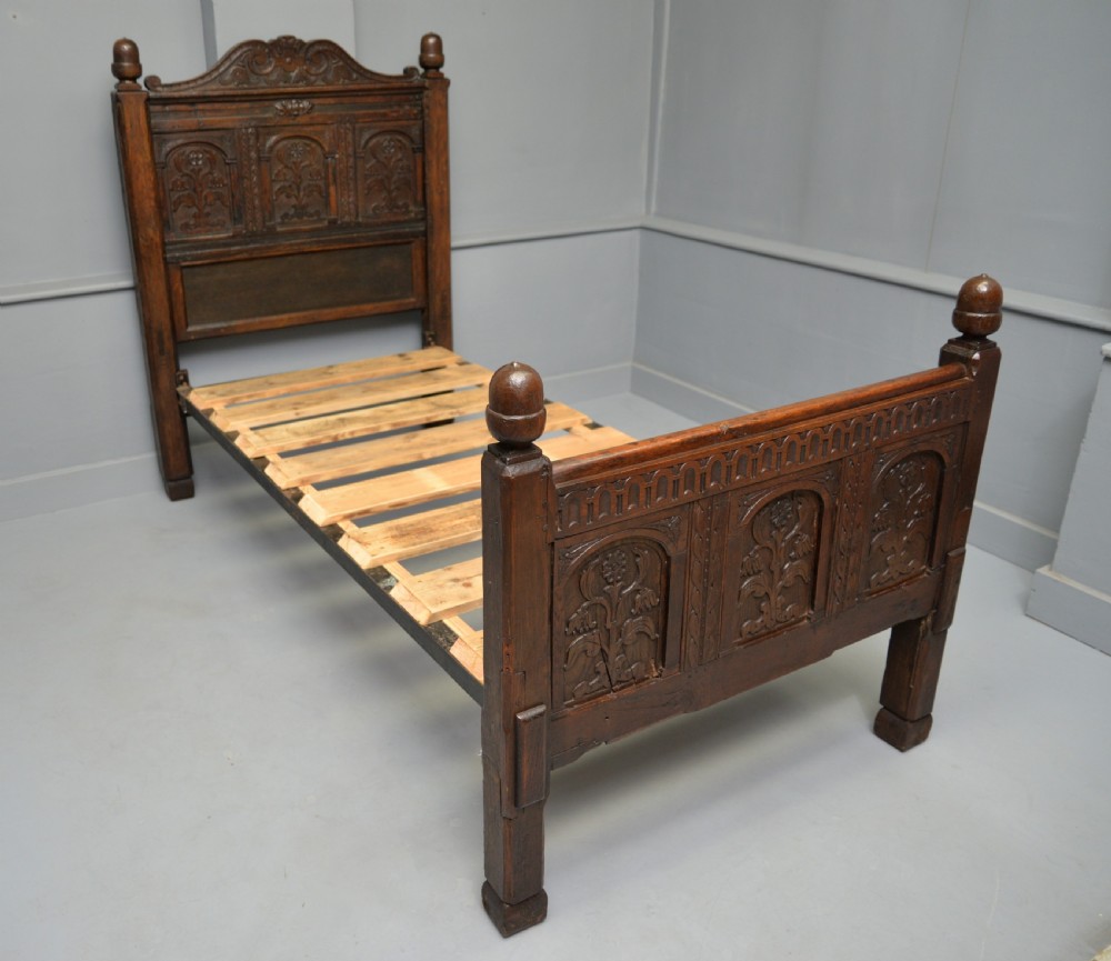 17th Century And Later Carved Oak Single Bed View VI