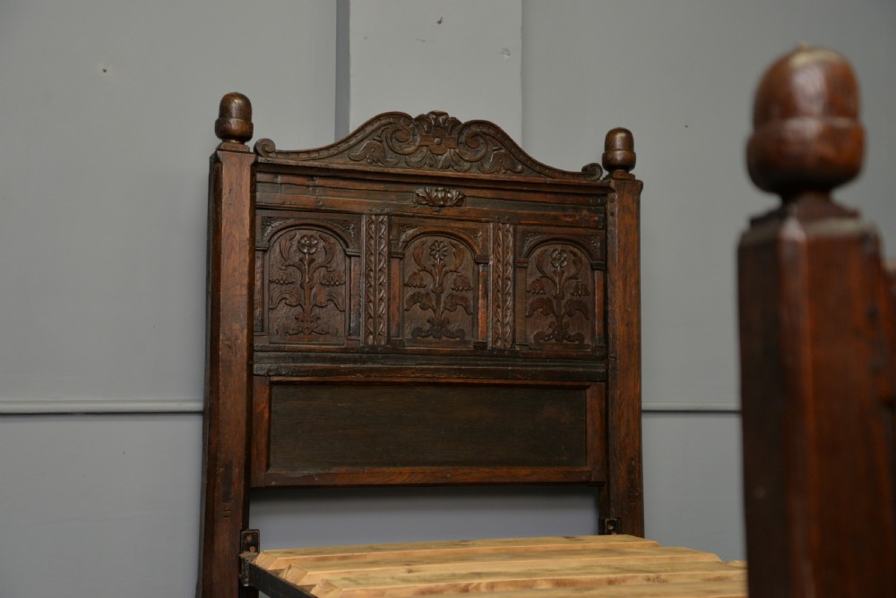 17th Century And Later Carved Oak Single Bed View VII