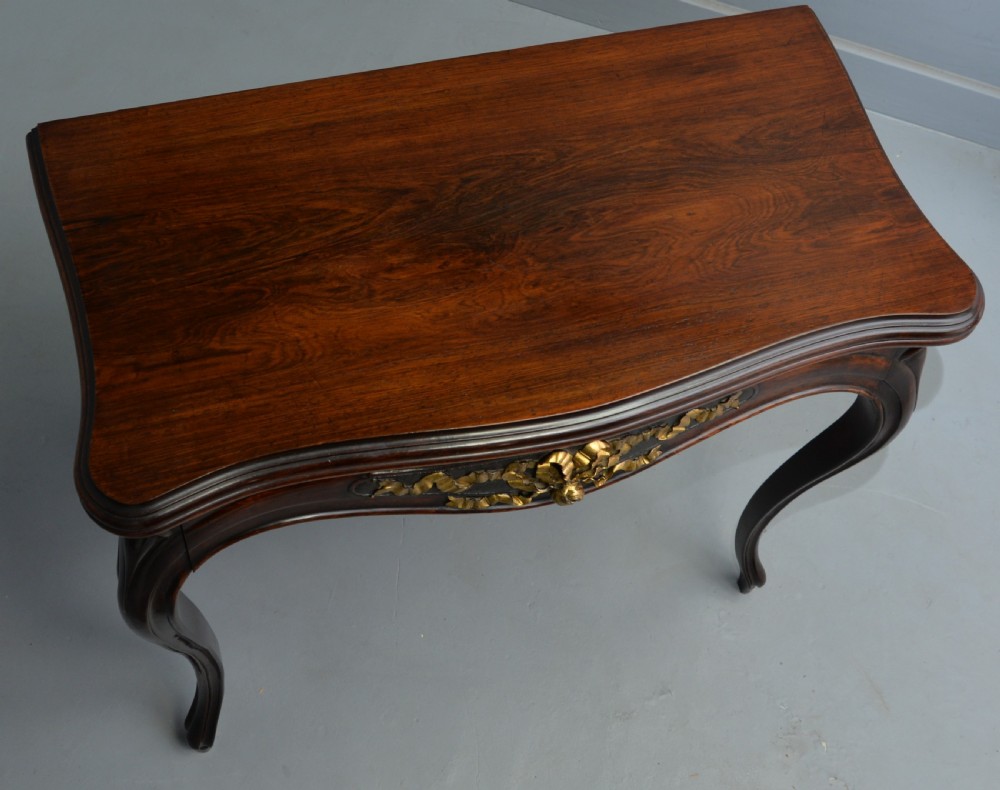 French Louis XV Mahogany Side Console Card Table  View XVII