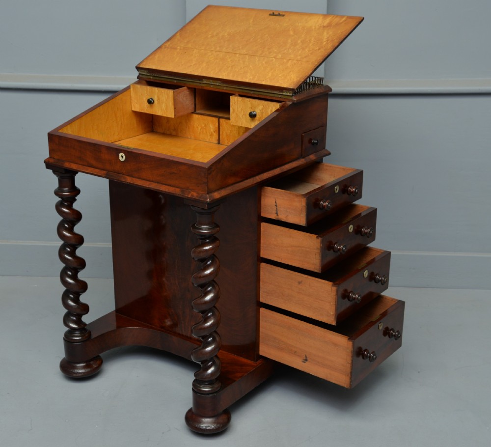 William IV Mahogany Davenport Desk View XV