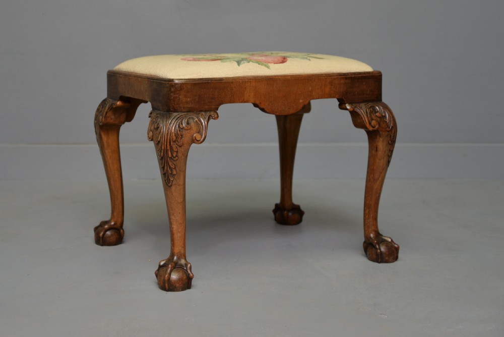 Antique Georgian Style Oak Stool View II