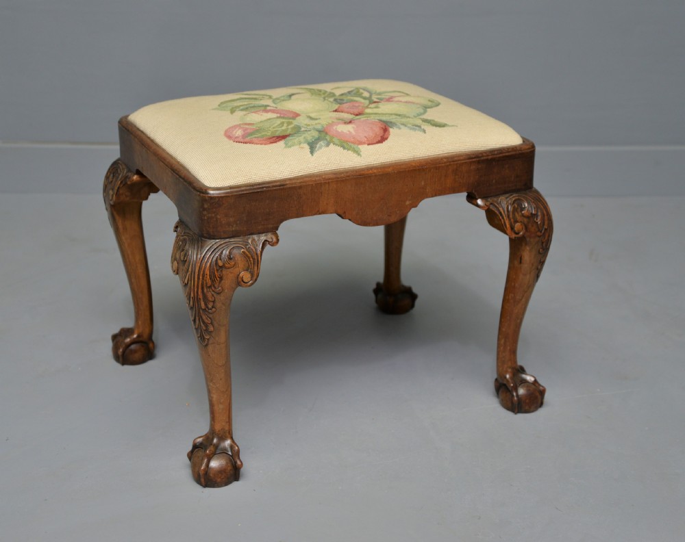 Antique Georgian Style Oak Stool View III