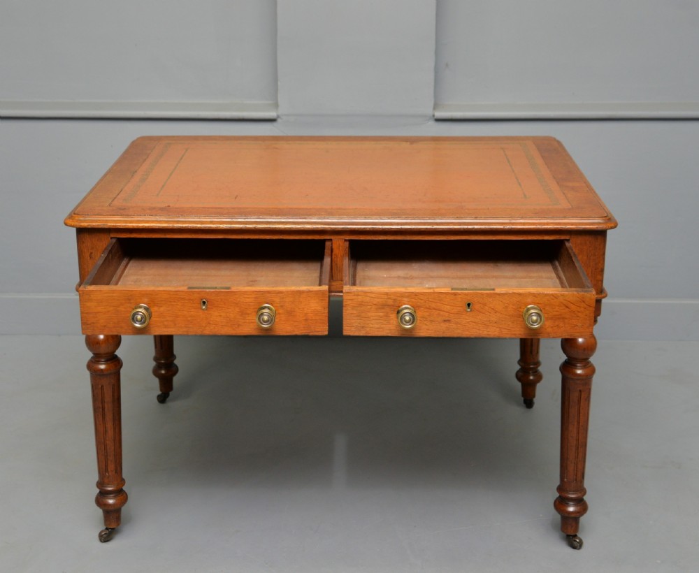 Victorian Oak Writing Table Desk View III