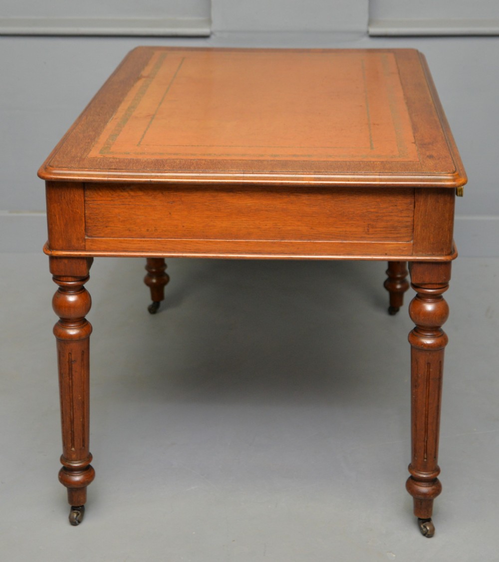 Victorian Oak Writing Table Desk View V