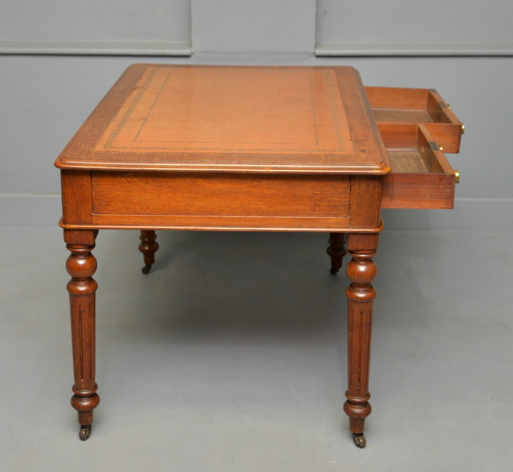 Victorian Oak Writing Table Desk View VI