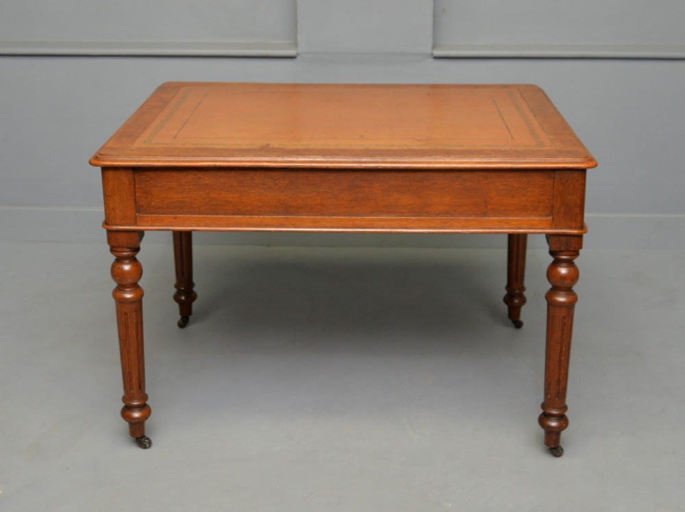 Victorian Oak Writing Table Desk View VIII