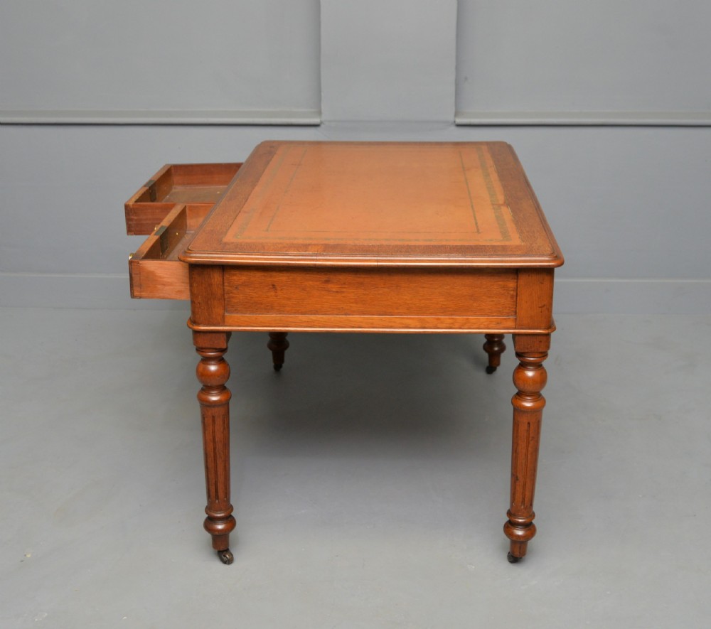 Victorian Oak Writing Table Desk View X