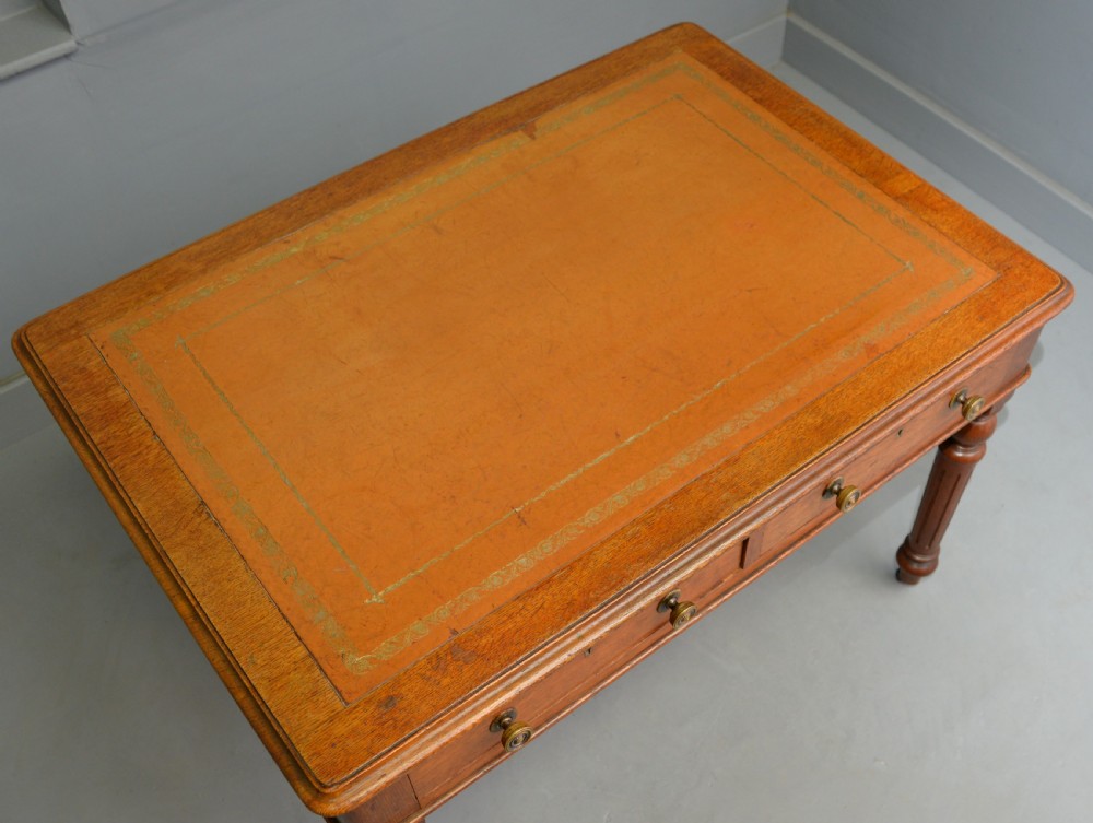 Victorian Oak Writing Table Desk View XIII