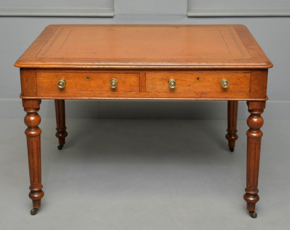 Victorian Oak Writing Table Desk View XVI