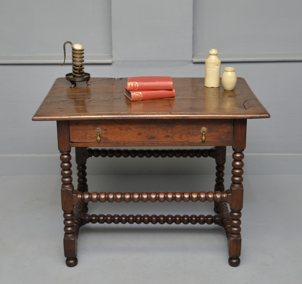 17th Century Bobbin Turned Oak Side Table View II