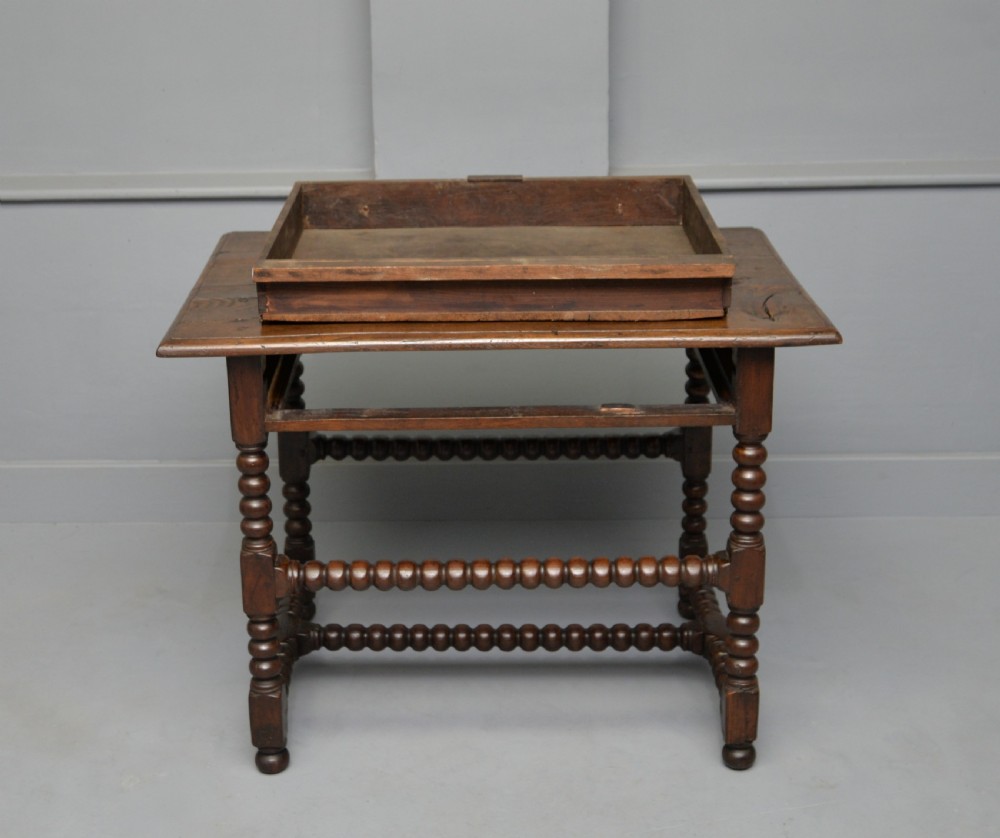 17th Century Bobbin Turned Oak Side Table View X