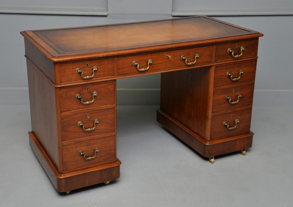 Victorian Mahogany Pedestal Desk