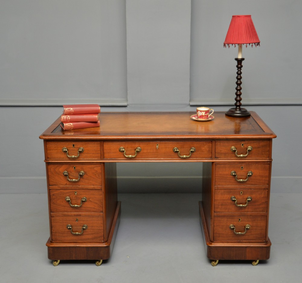 Victorian Mahogany Pedestal Desk View II