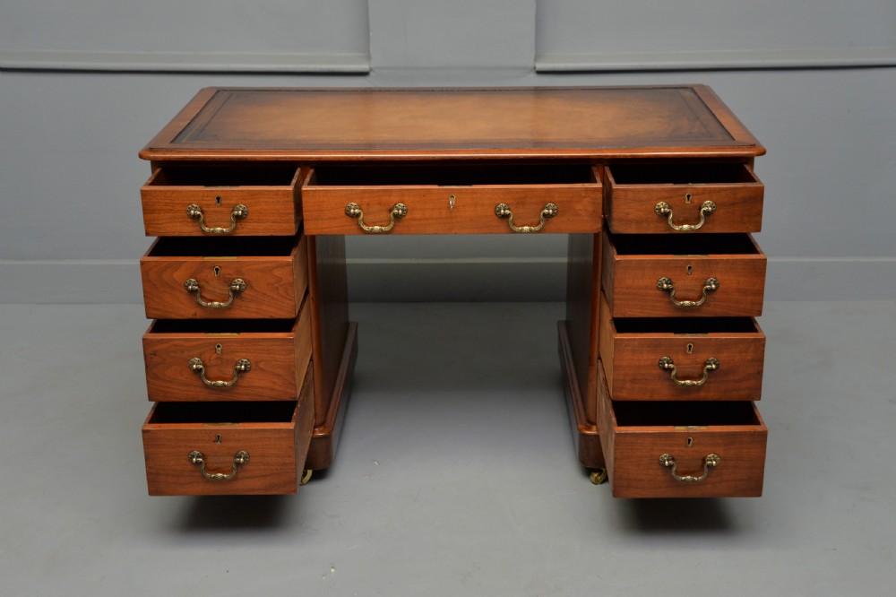 Victorian Mahogany Pedestal Desk View IV