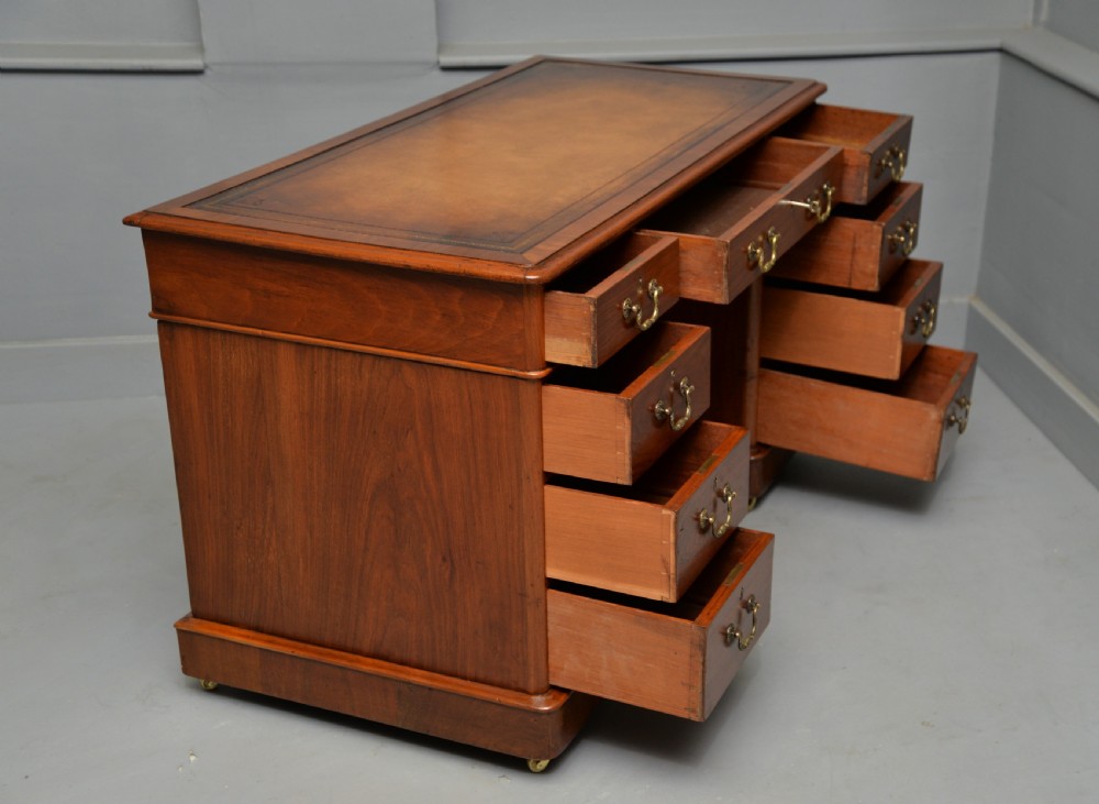 Victorian Mahogany Pedestal Desk View VI