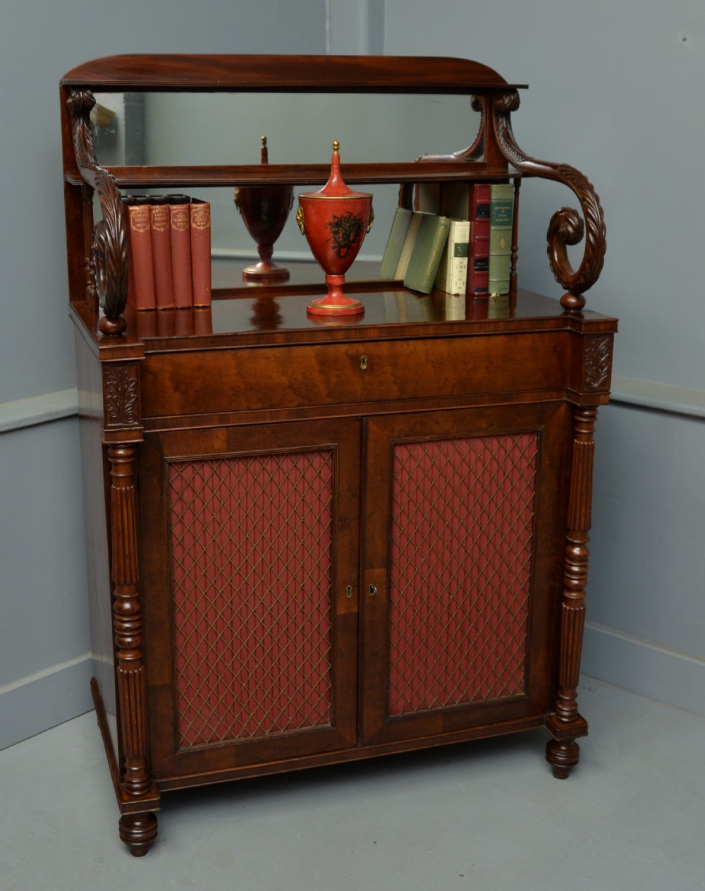 Fine Regency Mahogany Chiffonier Side Cabinet View IV